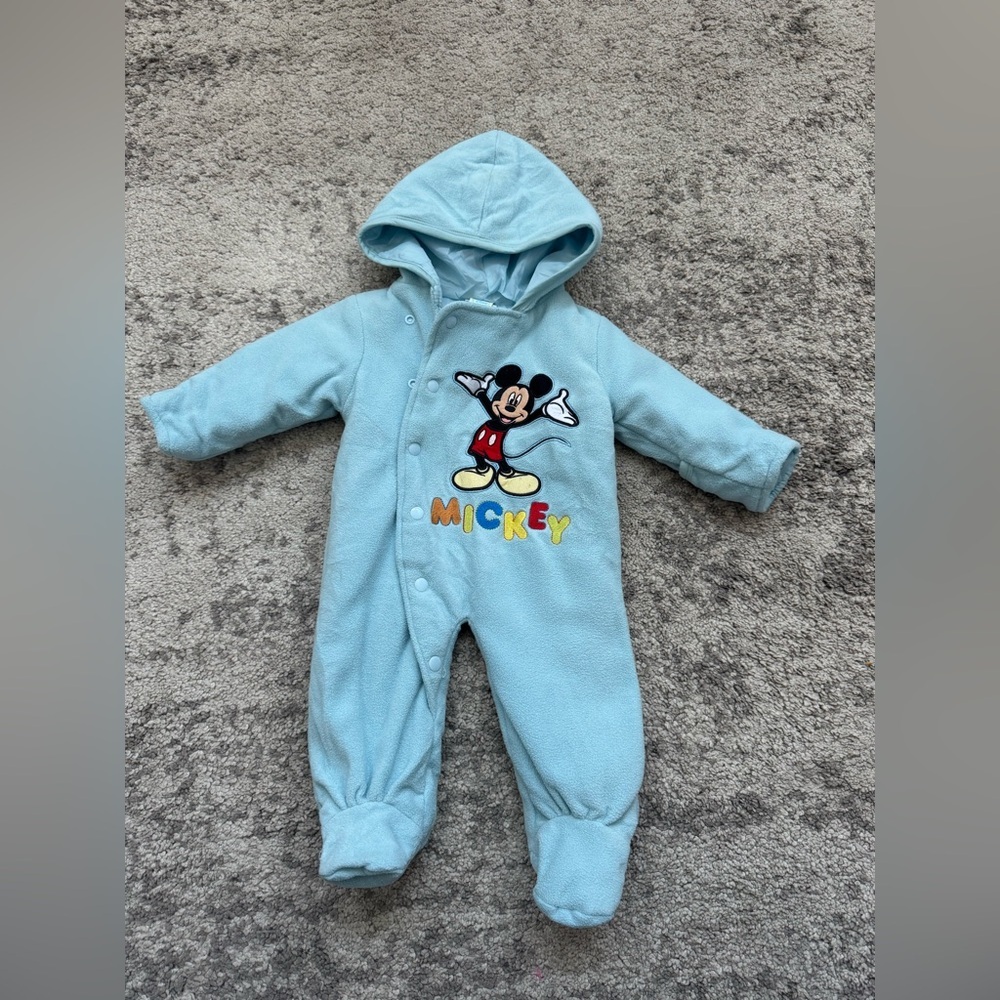 2011 Disney Mickey Mouse Hooded Fleece Snowsuit 3 Months